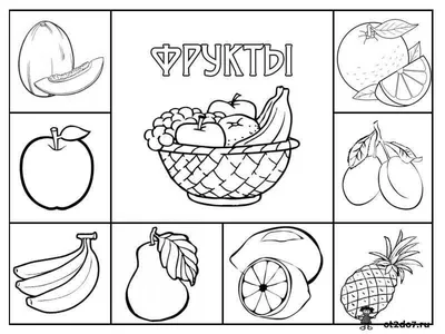 Раскраска фрукты и овощи - 61 фото