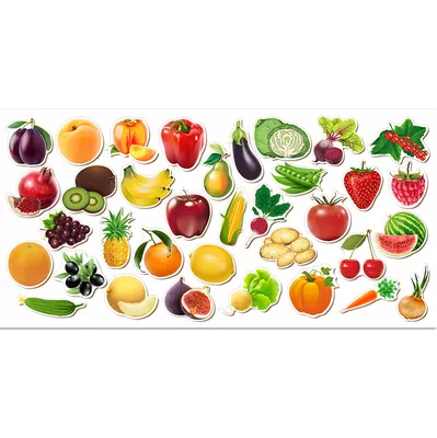 Тематические карточки Домана "Овощи, фрукты, ягоды"