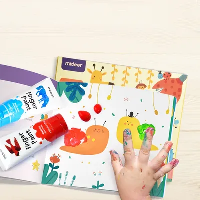 Пальчиковые краски Brauberg Kids для малышей от 1 года - «Рисование пальчиковыми  красками для детей в 1 год. Хорошие и недорогие пальчиковые краски Brauberg  Kids » | отзывы
