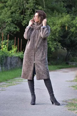 Модное длинное пальто с капюшоном из норки Paolo Mоretti
