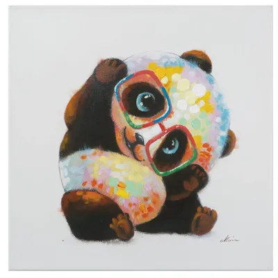 A painting of a panda decor, plastic, beautiful colors, gemstone, tribal  clipart, white background, fine art by marco mazzoni on Craiyon