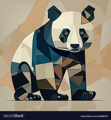 Cute panda abstract art aesthetic modern Vector Image