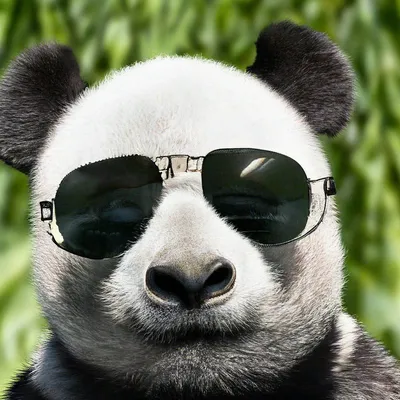Панда в солнцезащитных очках, яркое …» — создано в Шедевруме