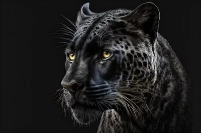 Пантера на черном фоне обои - 75 фото