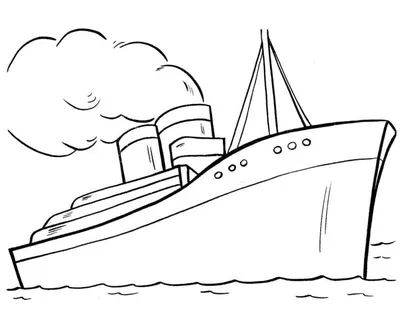 Лайнер, оазис в океане, корабль, пароход Раскраски для детей мальчиков