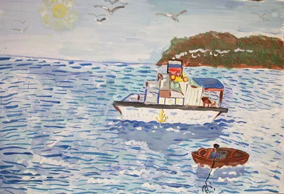 маленький колесный пароход и плакат с волнами Иллюстрация штока -  иллюстрации насчитывающей бело, затвор: 227213797