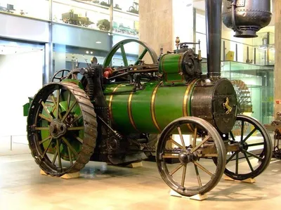 Антикварная модель паровой машины с деревянным котлом 19 века