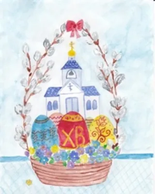 Вафельная картинка Пасха №6. Купить вафельную или сахарную картинку Киев и  Украина. Цена в интернет