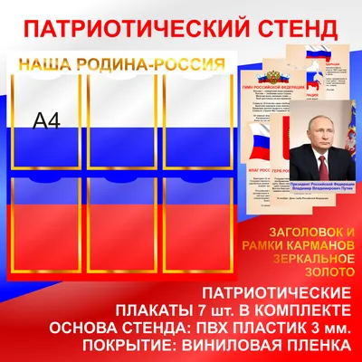 Стенд патриотический "Наш дом Россия" 0,4*0,6 2 шт 0,6*0,6 центр арт.П307  купить в Челябинске по низкой цене с доставкой по России | Интернет-магазин  «Раскрась детство»