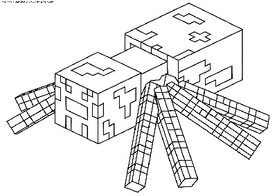 Раскраска Паук из Майнкрафт распечатать или скачать