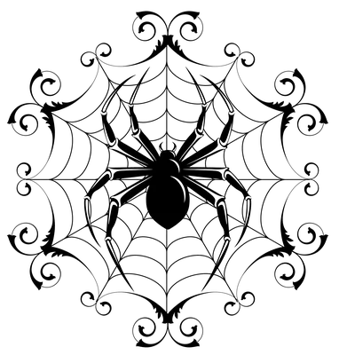 Как нарисовать паука на паутине - 35 фото