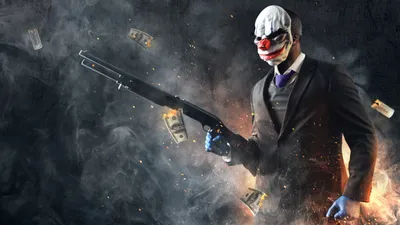 Фото Payday 2 улыбается компьютерная игра Маски 1920x1080