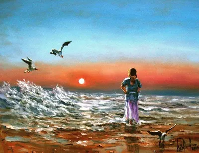 Картина "Закат. Морской пейзаж" – купить в интернет-магазине   с доставкой