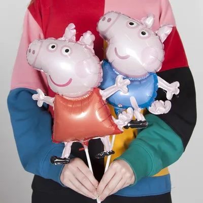Любимые герои малышей свинка Пеппа и Джордж. Не один малыш не устоит перед  таким ярким и стильным дополнением к подарку) #oballoonby… | Instagram