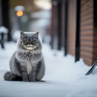 Миленький персидский кот серого цвета…» — создано в Шедевруме