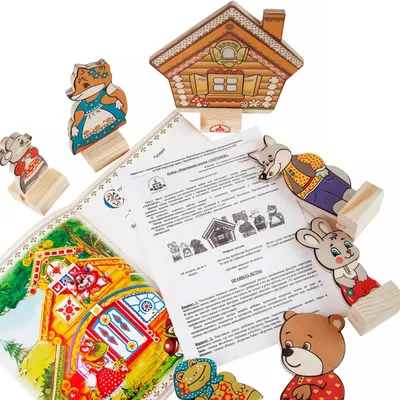 Набор Краснокамская игрушка Персонажи сказки Теремок (деревянная) (Н-10) -  купить с доставкой по выгодным ценам в интернет-магазине OZON (890902249)