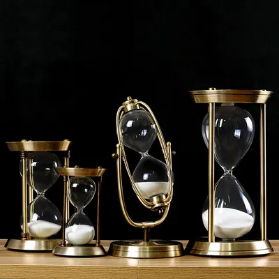 Песочные часы с металлическим наполнителем в стиле ретро, вращающаяся  декоративная подставка для творчества, подарок для украшения кабинета,  офиса, кухни, таймер | AliExpress