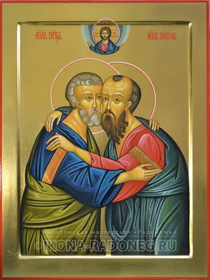 Святые Апостолы Петр и Павел писаная икона ручной работы со Святой Горы  Афон | 