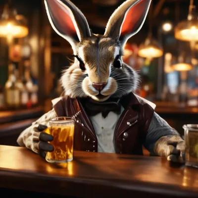 Обои Пьяный заяц, картинки - Обои для рабочего стола Пьяный заяц фото из  альбома: (прикольные)
