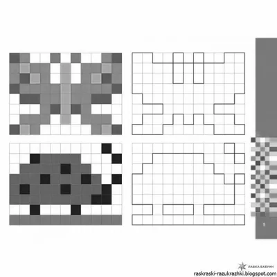 Веселый пиксель по сотовой раскраске - скачать или распечатать раскраску из  категории «пиксельные по клеточкам» бесплатно #195090