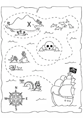 Рисунки карта пиратов (44 фото) » Картинки, раскраски и трафареты для всех  - 