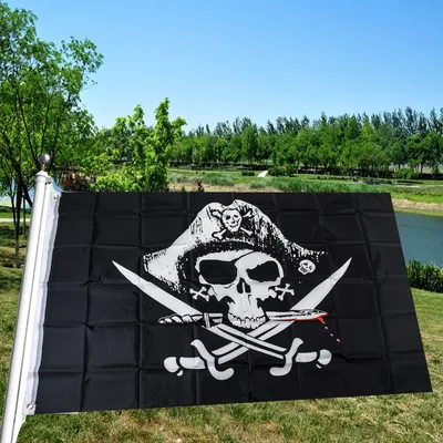 Пиратский Флаг 48х55см с ручкой (ID#1059586477), цена: 279 ₴, купить на  