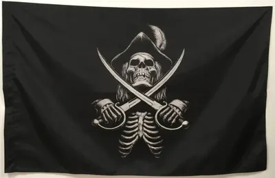 Купить 1шт большой череп скрещенные кости пиратский флаг Веселый Роджер  висит с втулкой без шеста | Joom