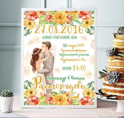 Печать свадебных плакатов и постеров на заказ в Москве