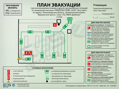 Разработка плана эвакуации людей при пожаре