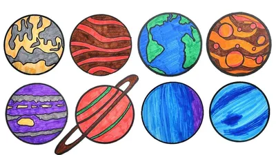 Нарисовать планеты для детей - 39 фото