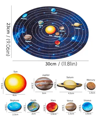 Детский 3D Деревянный пазл с солнечной системой, игрушки Монтессори, Детские  Космические Планеты, головоломки, игры, солнце, 9 планет | AliExpress