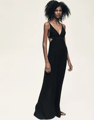 Платье с открытой спиной, цвет: черный купить в интернет-магазине ТВОЕ,  арт.93748