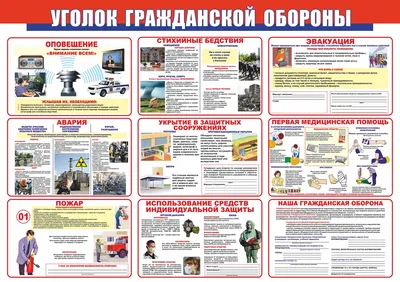 Стенд "Уголок гражданской обороны" (арт. ЧС05) купить в Москве с доставкой:  цены в интернет-магазине АзбукаДекор