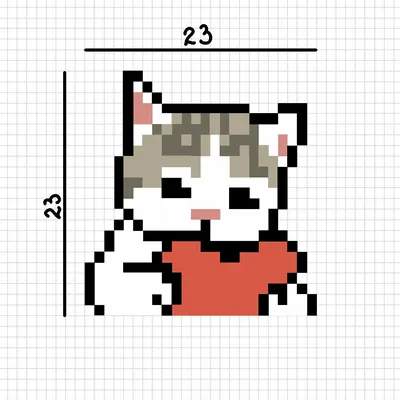 Котик с сердечком рисунок по клеточкам :) в 2023 г | Рисунок, Рисунки,  Легкие рисунки