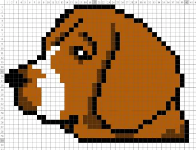 Рисунки по клеточкам собаки легкие маленькие (48 фото) » рисунки для  срисовки на Газ-квас.ком