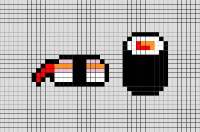 Суши - Рисунки по клеточкам | Sushi - Pixel art - YouTube