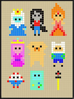 Adventure time perlerbead patterns designed by me. -Rosealine_Black |  Pärlmönster, Skissa idéer, Pyssel pärlor