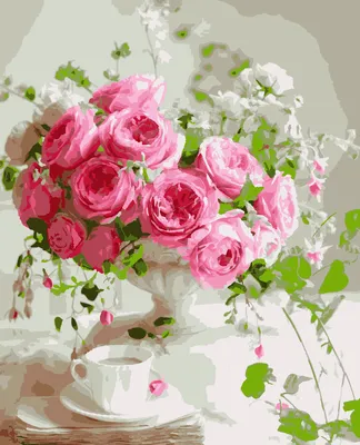 Картина по номерам 30 х 40 см "Цветы в вазе" купить в интернет магазине  Растишка в