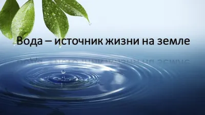 Проектная работа на тему: "Вода источник жизни на земле".