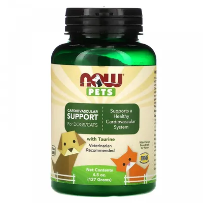 Now Foods, Pets, добавка для кошек и собак для поддержки  сердечно-сосудистой системы, 127 г (4,5 унции) купить в Москве