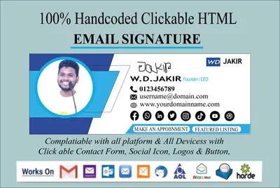 Clickable HTML Email Signature for Gmail, Yahoo, Outlook