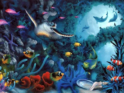Картинки подводный мир скачать на рабочий стол, рисунки рыбы