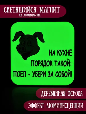 Светящийся в темноте магнит на холодильник RiForm "На кухне порядок такой:  поел - убери за собой!" RIF1059 - купить по выгодной цене в  интернет-магазине OZON (748501663)