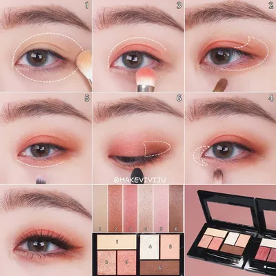 Корейский макияж глаз пошагово (80 фото)