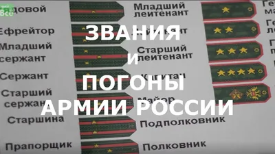 Воинские звания и погоны в армии России по возрастанию | Войсковые Части  России | Дзен