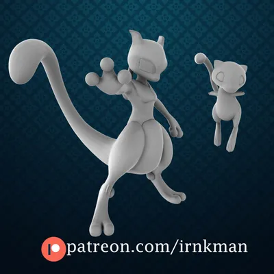 STL file Pokemon - Mew and Mewtwo with 2 poses 🐉・3D printing model to  download・Cults