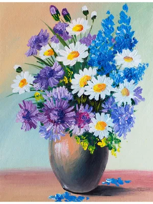 Фотообои "Полевые цветы в изящной вазе" - Арт. 170877 | Купить в  интернет-магазине Уютная стена
