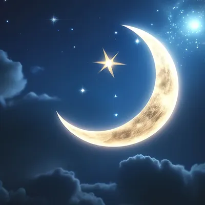 Символ ислама звезда и полумесяц на белом фоне | Премиум векторы