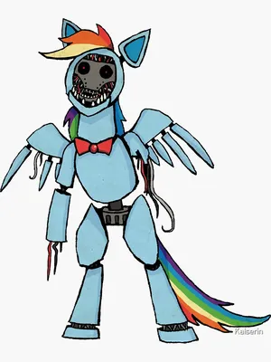 My Little Pony - MLP - FNAF - Rainbow Dash Animatronic" Sticker for Sale by  Kaiserin | Redbubble