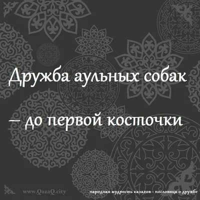 Народная мудрость казахов - пословица о дружбе. | Пикабу